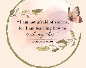 Louisa May Alcott Quote - Digital Download Literary Poster