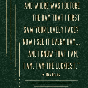De gelukkigste kunst - ben Folds - Love quote digitale print