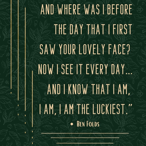The Luckiest Lyrics - Etsy