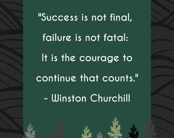 Success Churchill Quote Poster