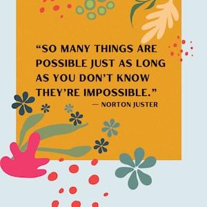 Impossible Book Quote Poster - Norton Jester - Phantom Tollbooth