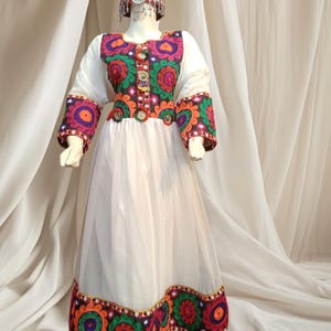 Afghan Traditional Embroidered dress - Afghani Cultural Shalwar suit for women, Afghanistani attire, Sindhi cultural Outfit, partywear Dress