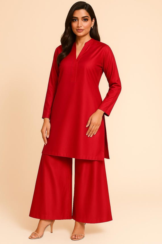 Silk Bell-Bottom Lounge Set: Women's Evening Wear