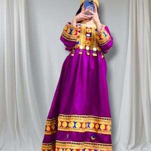 Afghani Traditional dress for Women, dubata, shalwar, frock | Afghan Tribal Silk frock dress, Partywear Women&#39;s Outfit, Ethnic wear