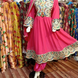 Afghani cultural Charma dress for women, 3pcs afghani dress, formal outfit for women, with shalwar, qameez, dubata, partywear dress