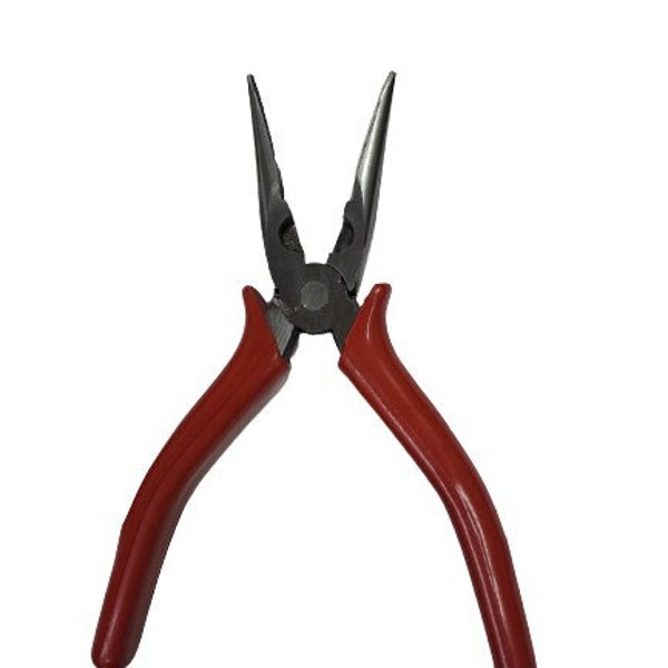 Plier 6 inch Versatile Red Nose and Needle Pliers Mastering Jewelry, Electric, Plumbing, and Home Improvement etc hard PVC Handle Grip Heavy