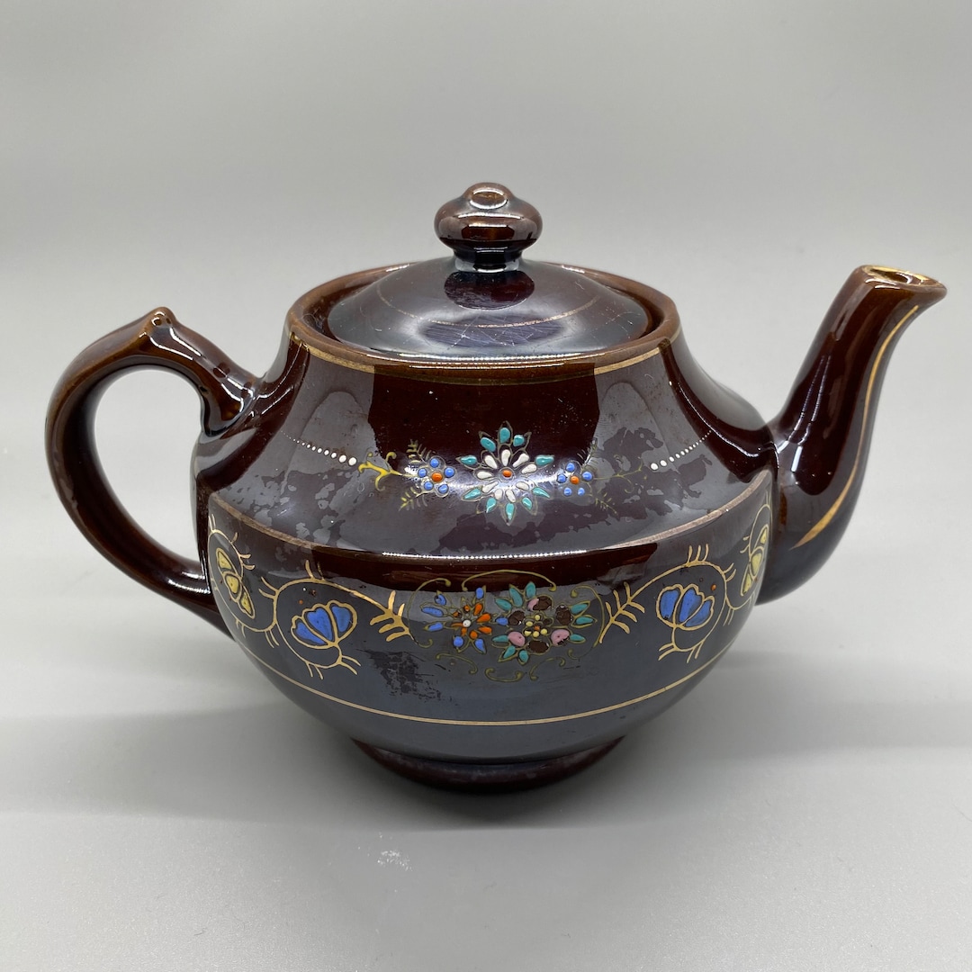 Vintage Japanese Made Tea Pot With Lid. Hand Painted Etsy