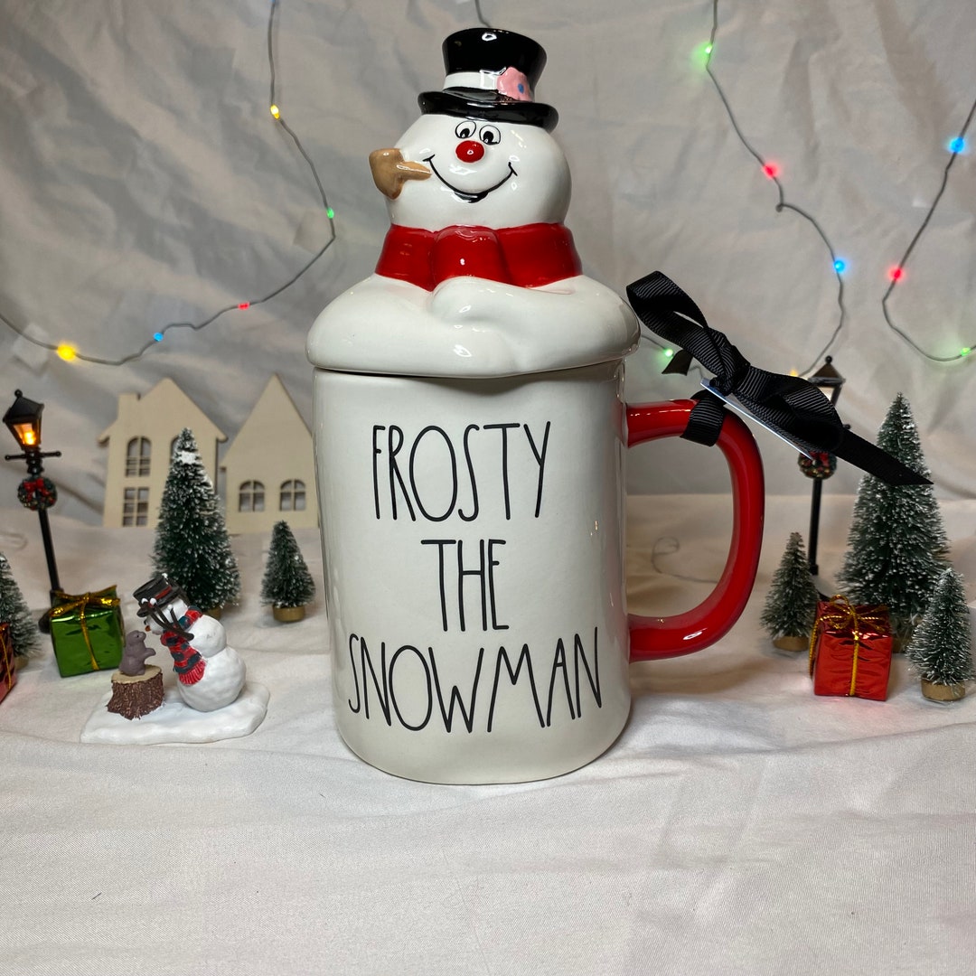 Frosty the Snowman Ceramic Mug With Lid Rae Dunn Etsy
