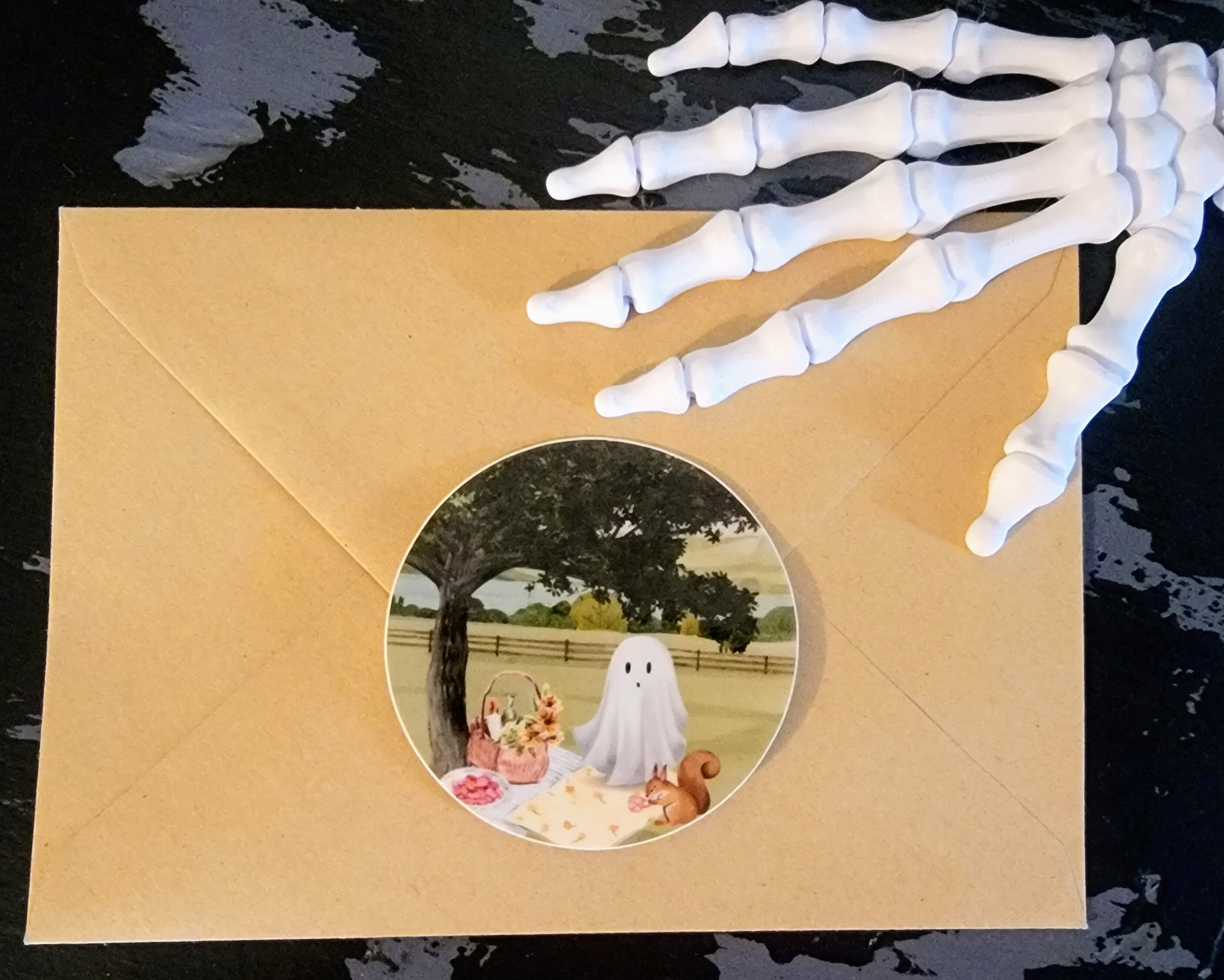 Spooky Ghost Tea Time Vinyl Sticker - Etsy