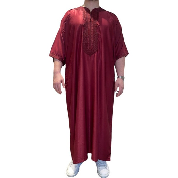 Gandoura marocaine classique rouge pour hommes