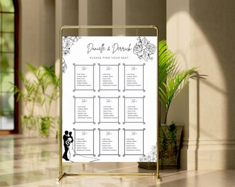 EDITABLE and Customizable Seating Chart - Printable Template - CANVA Editable - Instant Download