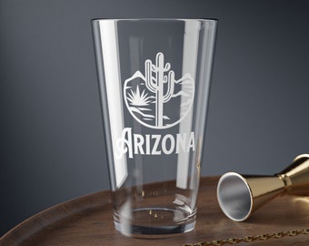 Beer Glass Arizona Pint Glass Beer Lovers Gift Gift for Him Arizona Gift