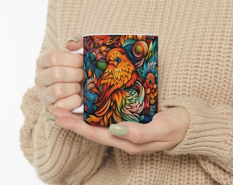 Watercolor Coffee Mug Colorful Coffee Mug Vibrant Colors Multi Colored Coffee Mug Tea Lovers Coffee Lovers Artsy Mug Watercolor Mug