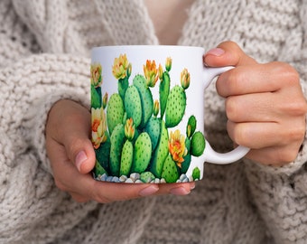 Cactus Mug Cactus Gifts for Women Cactus Lover Gift Watercolor Cactus Coffee Mug Cactus Coffee Cup Cactus Mug Gift