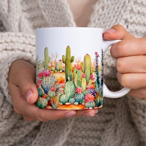 Succulent Mug Succulent Flower Mug Gift For Plant Lovers Plant Mug Cactus Mug
