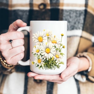 Daisy Mug Daisies Mug Wildflowers Plant Lovers Gift Gift for Friend Gift for Flower Lover Gift for Coworker