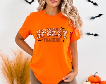 Camiseta do professor de halloween assustador presente do professor engraçado camiseta do professor outono presente de apreciação do professor