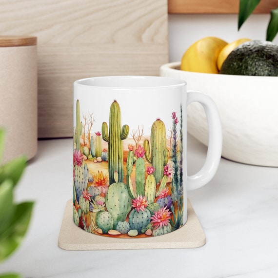 Succulent Mug Succulent Flower Mug Gift For Plant Lovers Plant Mug Cactus  Mug