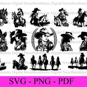 Cowgirl Bundle svg, Western Svg Bundle, Western Cowgirl svg, Cowgirl Svg,  Cowgirl png, Wildwest Cowgirl, Vintage Cowgirl png,  Wildwest svg