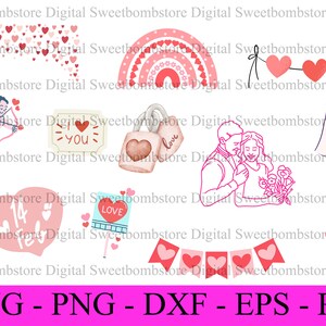 Valentines SVG Bundle, Valentine&#39;s Day Designs, Valentine Shirts svg, Cute Valentine svg, Valentine&#39;s Day svg, Cut Files Cricut, Silhouette