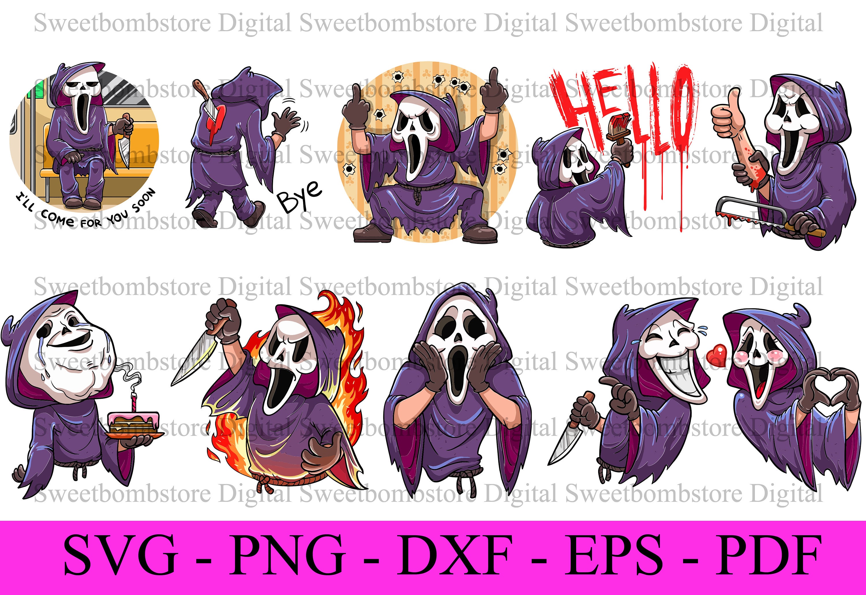 Scream 20 Bundle Svg Scream Svg Scream Clipart Horror Movie - Etsy