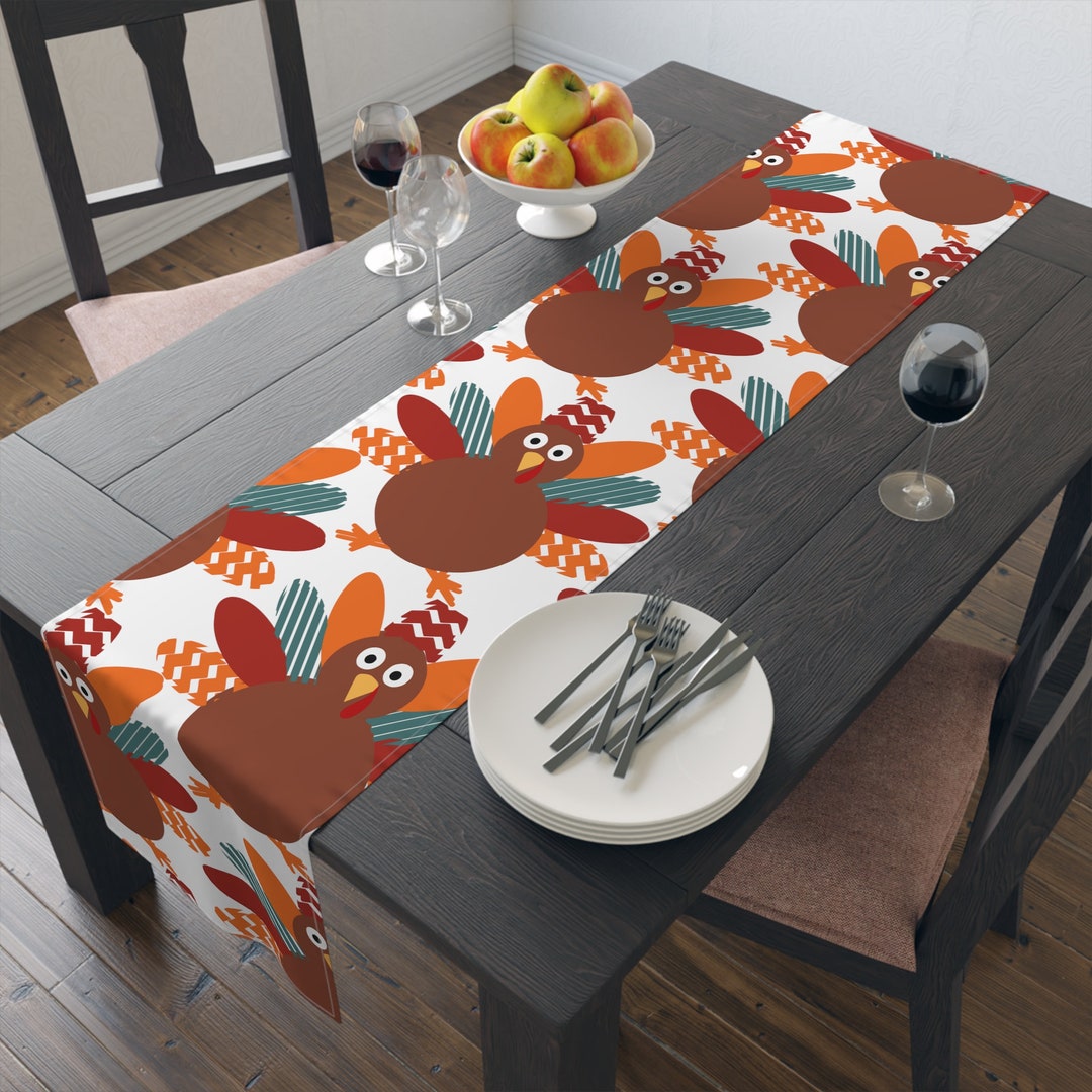 Thanksgiving Turkey Table Runner cotton Poly Etsy