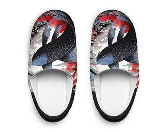 Black Koi Men's Indoor Slippers Men Father's Day Gift