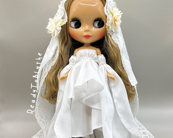 Vestido Blythe / Vestido blanco / Vestido de novia / Vestido de novia con velo