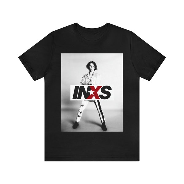 INXS - Michael Hutchence, Aesthetic Retro Unisex Crew Neck T-Shirt, 90s Aesthetic Clothing, Vintage Pop Music, Minimal Wear, Gift for fans