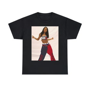 Aaliyah Retro Unisex T-Shirt, 90s Minimal bootleg Style, Aaliyah Unisex T-Shirt, Gift For Fan, Aaliyah Vintage Music RnB Singer Rapper Shirt