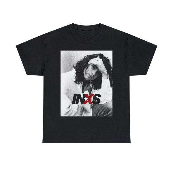 INXS - Michael Hutchence, Aesthetic Retro Unisex Crew Neck T-Shirt, 90s Aesthetic Clothing, Vintage Pop Music, Minimal Wear, Gift for fans
