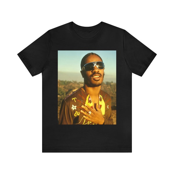 Stevie Wonder T-shirt d'inspiration vintage esthétique des années 70 et 80, T-shirt graphique minimaliste Bootleg, chemise de musique pop disco, cadeau rétro pour les fans