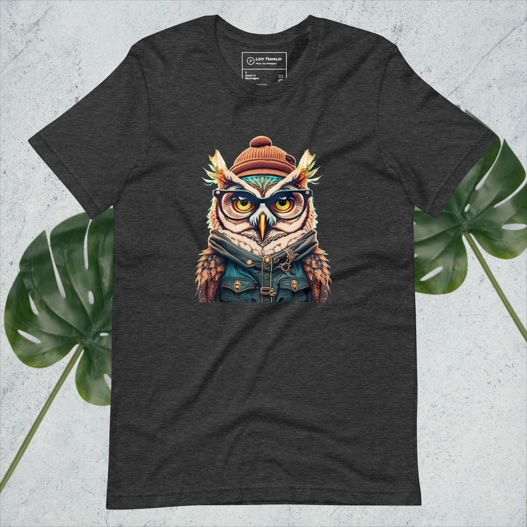 Hipster Owl Unisex T-shirt - Etsy