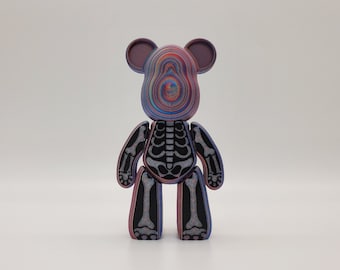 Skeleton Bear 3D Print - Glow-in-the-Dark Articulating Design - Multiple Sizes