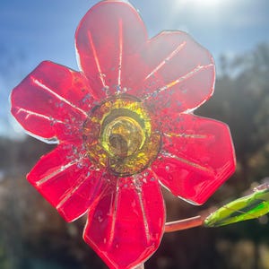 Jardín de flores gigantes de vidrio fusionado - Arte de jardín