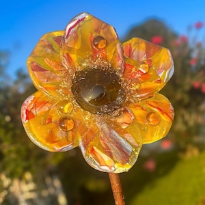 Giant Fused Glass Garden Flower- Garden Art