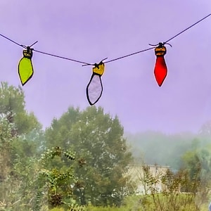 Upcyled Stained Glass Christmas Lights