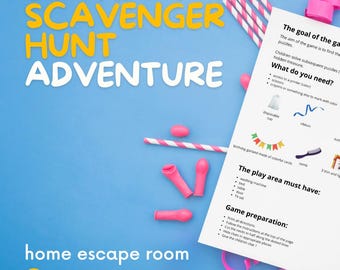 Scavenger Hunt Printable | Kids Treasure Hunt Clues | Fun Indoor Birthday Game | Adventure Party Activity