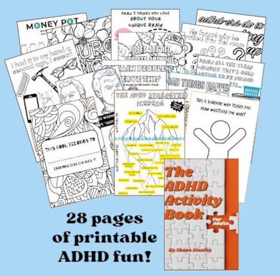 The ADHD Activity Book for Adults ; Neurodivergent Coloring Book ; Neurospicy Activity Book