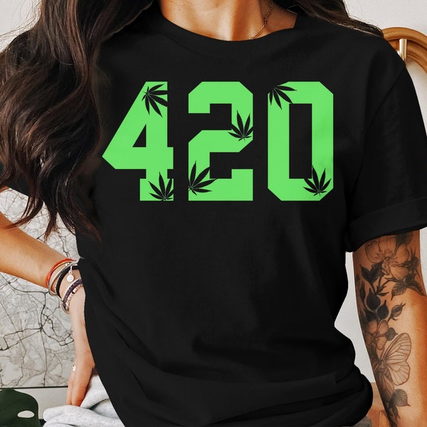 420 Cannabis Leaf T-Shirt, Unisex Marijuana Tee, Stoner Gift, Casual Weed Shirt, Green Pot Leaf Top, Trendy 420 Apparel, Adult