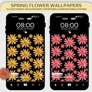 Daisy Phone Wallpaper: Modern Floral Background (Digital Download)