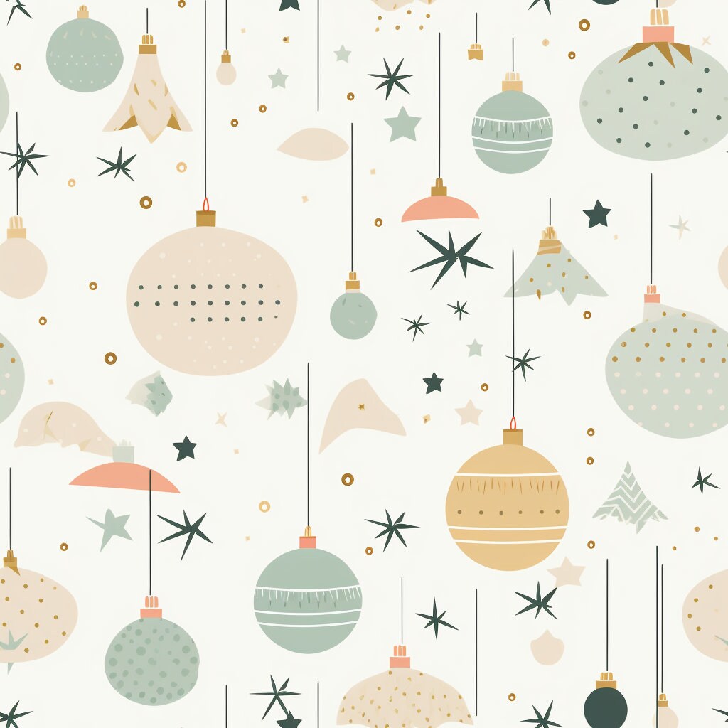 Christmas Wrapping Paper Design Pattern, Seamless Pattern, 8 Pack, Winter Season, for Wrapping