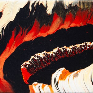 Stromboli, acrylic painting, contemporary, unique work, handmade, original work, gift, abstract art, wall decoration.