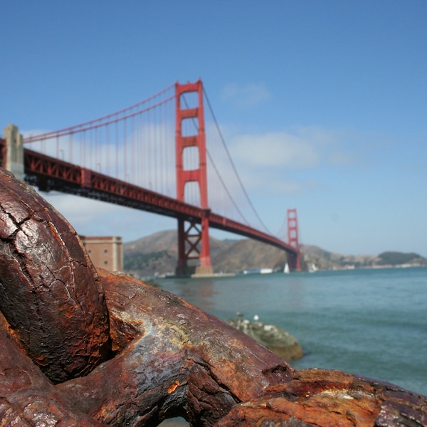 Golden Gate Bridge and Anchor Chain - Digital Download - 2 print image sizes - 5x7 and 8x10