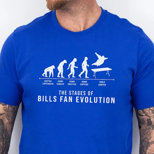 Bills Fan Evolution T-Shirt, Funny Buffalo Football Table Jumper Shirt, 716 Mafia Game Day Tee, Kids Buffalo Apparel, Football Gift for Him