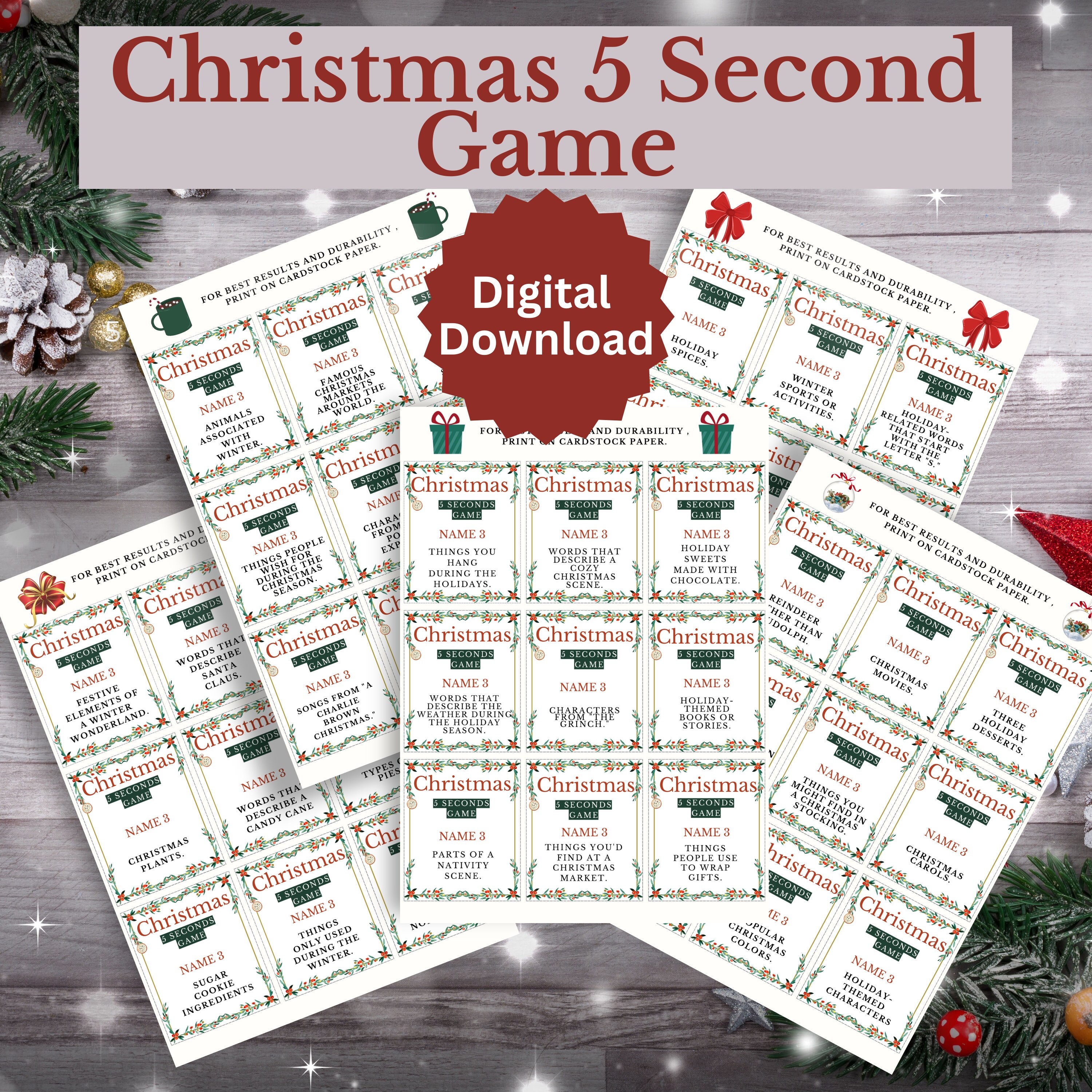 Printable Christmas Game Holiday Games Christmas Family Games Christmas
