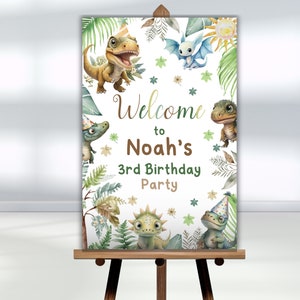 Dinosaur Welcome Sign | Dinosaur Party Sign Decorations | Dino Theme Printable Sign | Birthday Party Decoration Dinosaur Birthday Decor