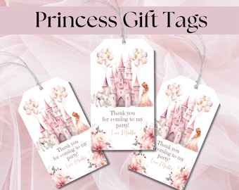 EDITABLE Princess Birthday Favor Tags, Once Upon a Time Princess Dresses,  Gift Tags Royal Girl Pink Dress up Party Decor, Thank You Tags - Etsy