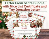 Letter From Santa | Santa Certificate | Official Nice List Certificate | Personalized Santa Claus Letter | Official Santa Letter |