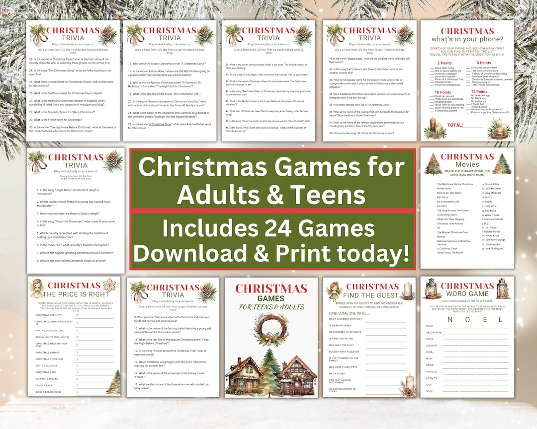 Christmas Party Game Printable Teacher Resources Games for Both Kids